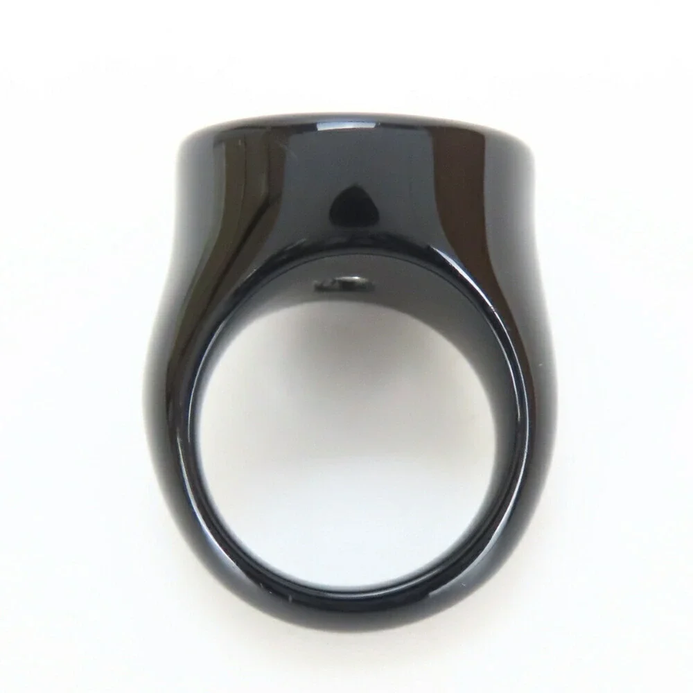 CHANEL Black Logo Ring